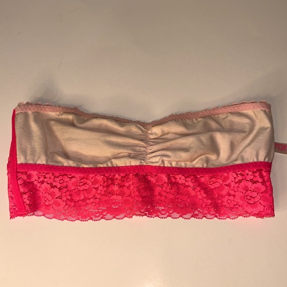 PINK Victoria’s Secret Lace Ombre‎ Strapless Bandeau Bra Ruched Tube Top Sz S - Picture 13 of 16